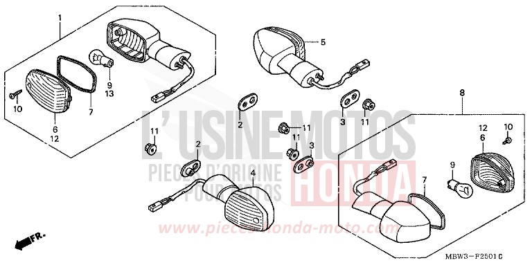 FRECCIA (2) per CBR600F Special Edition WINNING RED (R258) del 2001